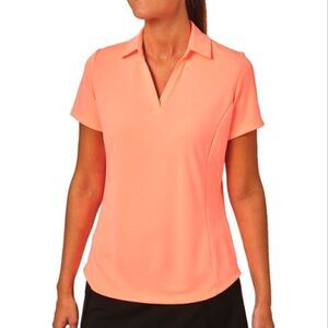 Lady Hagen Coral Essential HydroDri® Short Sleeve V-Neck Golf Polo